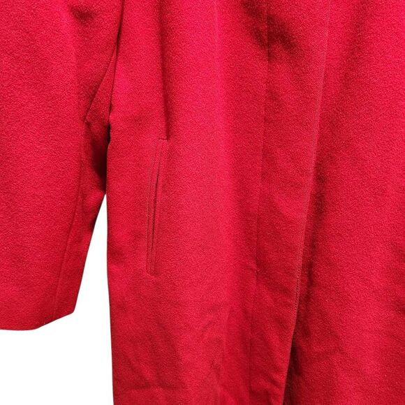 Harvè Benard by Benard Holtzman red lambs wool coat 10 vintage - Picture 2 of 7